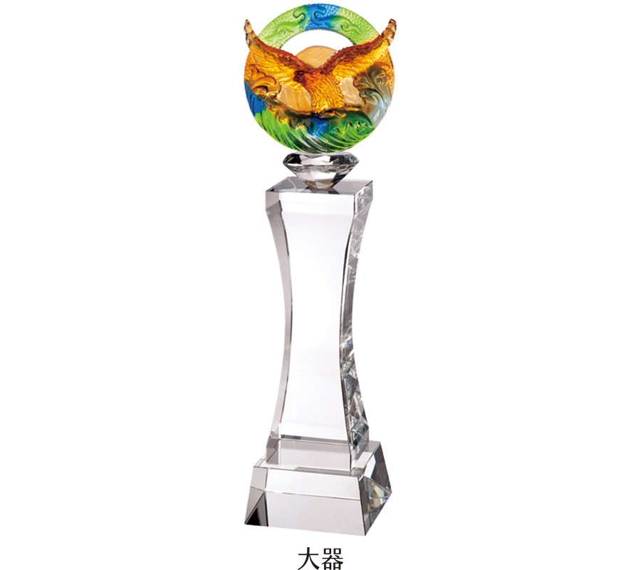 WS-01129脫臘琉璃頭水晶腰身柱水晶琉璃獎杯